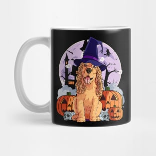 Cocker Spaniel Scary Halloween Witch Pumpkin Mug